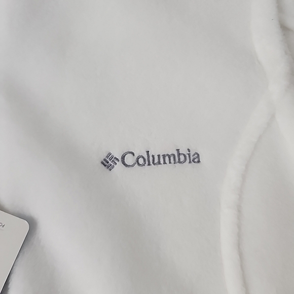 Columbia NEW Three Rivers Fleece Vest Cream Full Zip Zipper Pockets Size Large - Picture 9 of 9